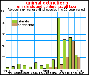 Extinct species over time