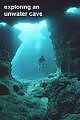 exploring an underwater cave