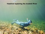 freediver in the Anatoki River