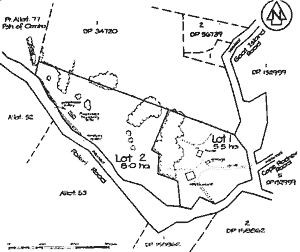 location map showing planned subdivision