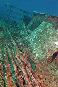 decaying deck of the Rainbow Warrior