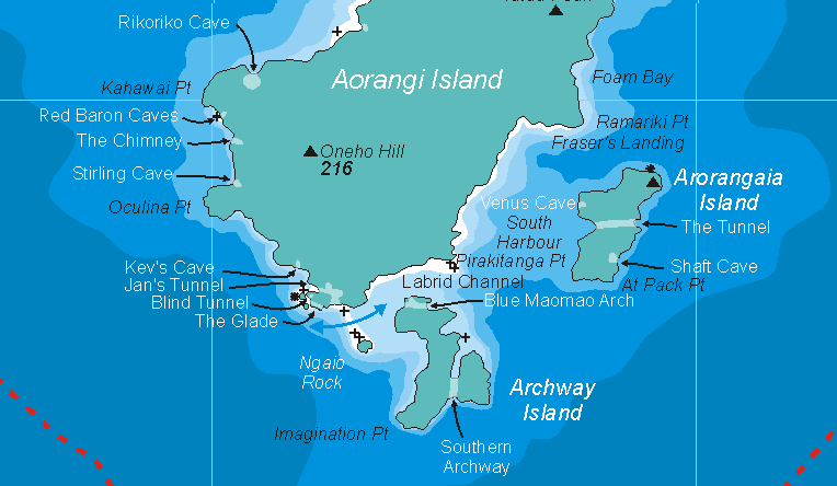 Southern quarter of the Poor Knights Islands