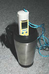 the sample is measured inside a dark beaker