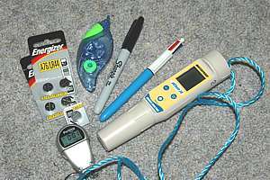 pH meter and pens