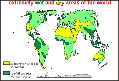 areas too dry or too wet