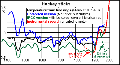versions of the hockey stick temperature graph