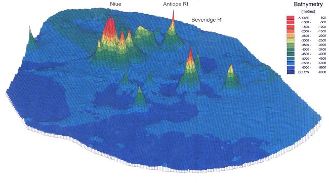 3-dimensional image of Niue's sea floor