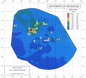 Sea mounts within the Niue EEZ