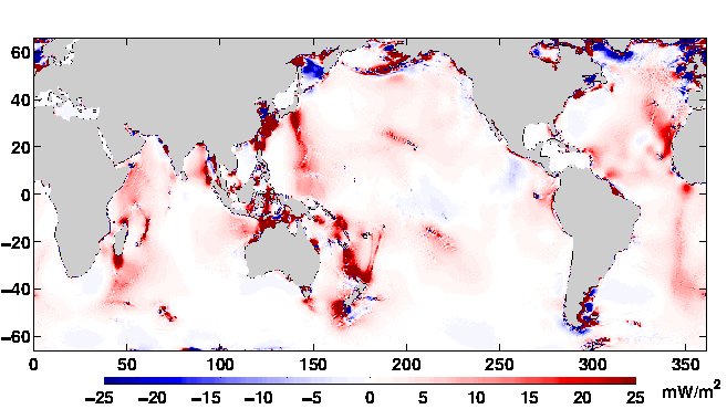 Tide anomalies indicate areas of ocean mixing