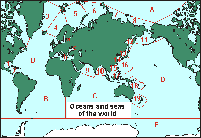 Seas & oceans of the world